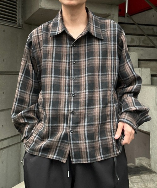 MandO(Auntie Rosa)(エムオー)の「シャーリングレイヤードアソートシャツ/無地/ストライプ/チェック(シャツ/ブラウス・メンズ・ブラック系その他/ブラック/ダークブルー/ホワイト/ホワイト系その他/ブラウン・MEDIUM/LARGE)」の5枚目の写真