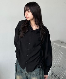 MandO（Auntie Rosa） | シャーリングレイヤードアソートシャツ/無地/ストライプ/チェック(シャツ/ブラウス)