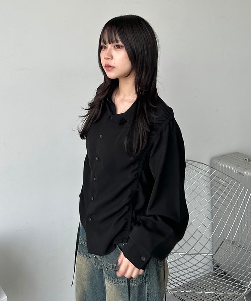 MandO(Auntie Rosa)(エムオー)の「シャーリングレイヤードアソートシャツ/無地/ストライプ/チェック(シャツ/ブラウス・メンズ・ブラック系その他/ブラック/ダークブルー/ホワイト/ホワイト系その他/ブラウン・MEDIUM/LARGE)」の11枚目の写真