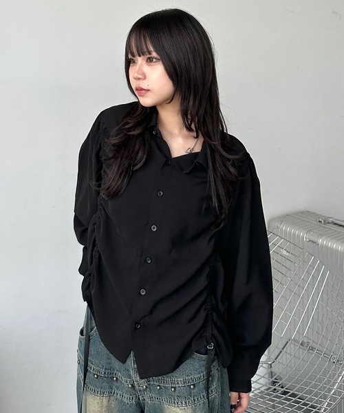 MandO(Auntie Rosa)(エムオー)の「シャーリングレイヤードアソートシャツ/無地/ストライプ/チェック(シャツ/ブラウス・メンズ・ブラック系その他/ブラック/ダークブルー/ホワイト/ホワイト系その他/ブラウン・MEDIUM/LARGE)」の10枚目の写真