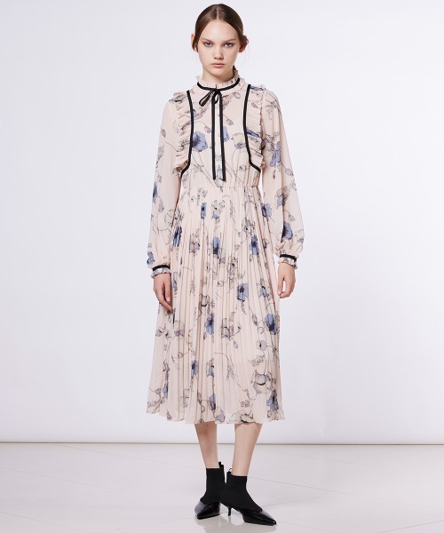 sovソブ　フラワープリントシフォンワンピース。 M 38(未使用近い) フラワーシフォンワンピース（ワンピース）｜Sov.（ソブ）の