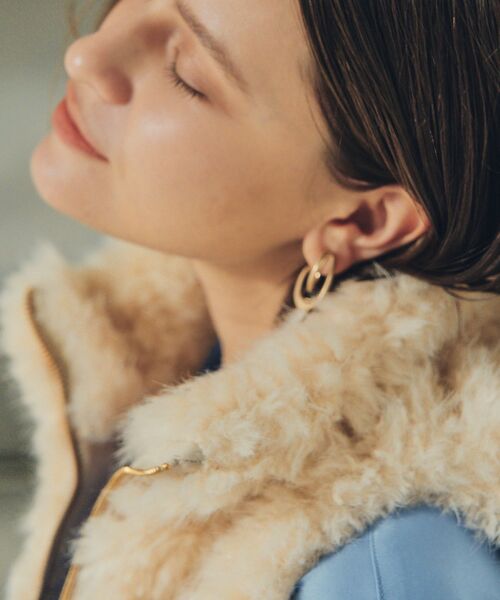 YECCA VECCA(イェッカヴェッカ)の「カーリーファーZIPジレ(ベスト・レディース・ベージュ・FREE)」の12枚目の写真