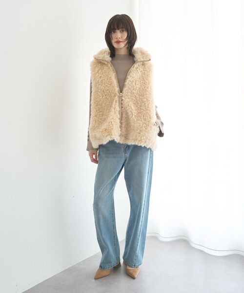 セール】カーリーファーZIPジレ（ベスト）｜YECCA VECCA