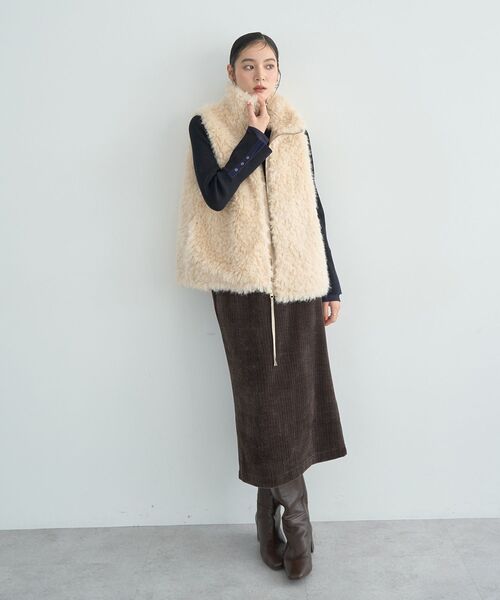 イェッカ ヴェッカ（YECCA VECCA）/カーリーファーZIPジレ セール】カーリーファーZIPジレ（ベスト）｜YECCA VECCA