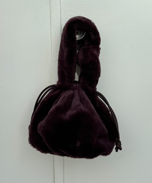 CIAOPANIC TYPY（チャオパニックティピー）の「【willow】ファー巾着BAG（トートバッグ・レディース・バーガンディー/グリーン・ONE SIZE）」の8枚目の写真
