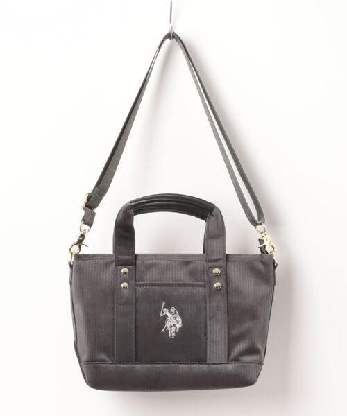 U.S. POLO ASSN.（ユーエスポロアッスン）の「【U.S. POLO ASSN.】 ユーエスポロアッスン　コーデュロイ　トートバッグ　USPA-2729（トートバッグ・レディース・ホワイト/グレー/モカ/レッド/ネイビー・FREE）」の2枚目の写真