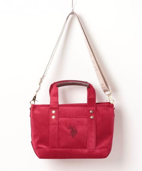 U.S. POLO ASSN.（ユーエスポロアッスン）の「【U.S. POLO ASSN.】 ユーエスポロアッスン　コーデュロイ　トートバッグ　USPA-2729（トートバッグ・レディース・ホワイト/グレー/モカ/レッド/ネイビー・FREE）」の5枚目の写真