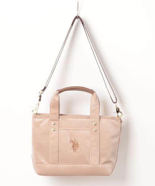 U.S. POLO ASSN.（ユーエスポロアッスン）の「【U.S. POLO ASSN.】 ユーエスポロアッスン　コーデュロイ　トートバッグ　USPA-2729（トートバッグ・レディース・ホワイト/グレー/モカ/レッド/ネイビー・FREE）」の3枚目の写真