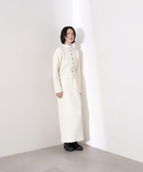 N.（N. Natural Beauty Basic）（エヌエヌナチュラルビューティーベーシック）の「【PS/低身長サイズ】フクレジャガードセットアップ（セットアップ・レディース・オフホワイト/グレー系その他・P/S/MEDIUM）」の3枚目の写真