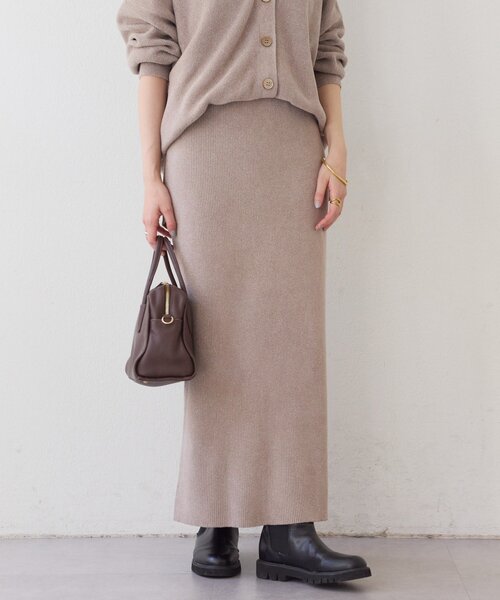 RIVE DROITE(リヴドロワ)の「【セットアップ対象】ラメモールニットタイトスカート(スカート・レディース・ブラック/ホワイト系その他/ブラウン/ライトグレー/モカ・36/38)」の5枚目の写真