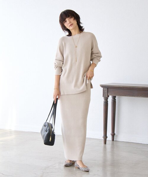 RIVE DROITE(リヴドロワ)の「【セットアップ対象】ラメモールニットタイトスカート(スカート・レディース・ブラック/ホワイト系その他/ブラウン/ライトグレー/モカ・36/38)」の6枚目の写真