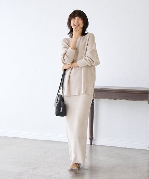 RIVE DROITE(リヴドロワ)の「【セットアップ対象】ラメモールニットタイトスカート(スカート・レディース・ブラック/ホワイト系その他/ブラウン/ライトグレー/モカ・36/38)」の7枚目の写真