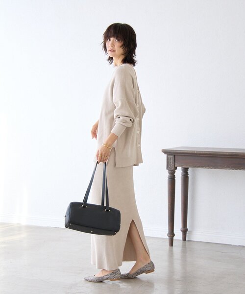 RIVE DROITE(リヴドロワ)の「【セットアップ対象】ラメモールニットタイトスカート(スカート・レディース・ブラック/ホワイト系その他/ブラウン/ライトグレー/モカ・36/38)」の8枚目の写真