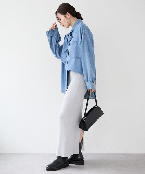 セットアップ対象】ラメモールニットタイトスカート（スカート）｜RIVE