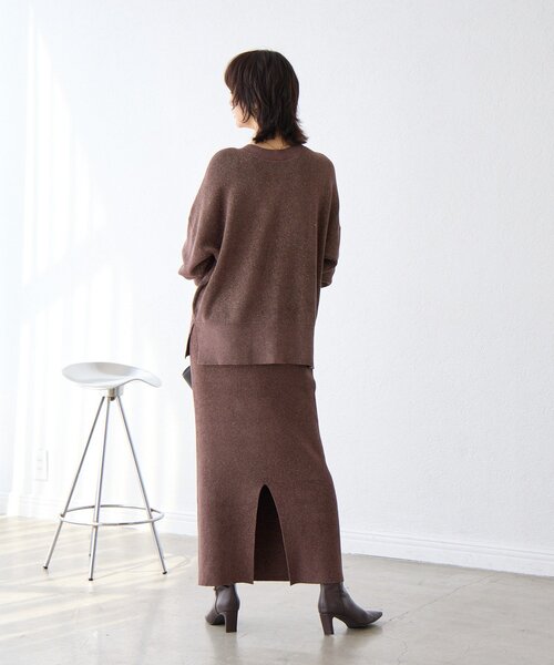 RIVE DROITE(リヴドロワ)の「【セットアップ対象】ラメモールニットタイトスカート(スカート・レディース・ブラック/ホワイト系その他/ブラウン/ライトグレー/モカ・36/38)」の9枚目の写真