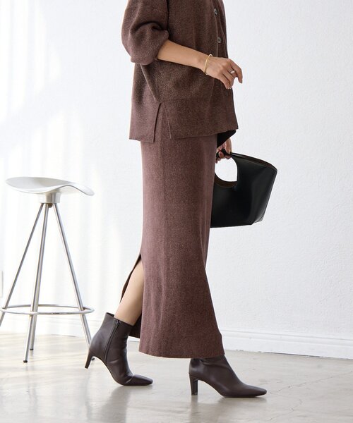 RIVE DROITE(リヴドロワ)の「【セットアップ対象】ラメモールニットタイトスカート(スカート・レディース・ブラック/ホワイト系その他/ブラウン/ライトグレー/モカ・36/38)」の11枚目の写真