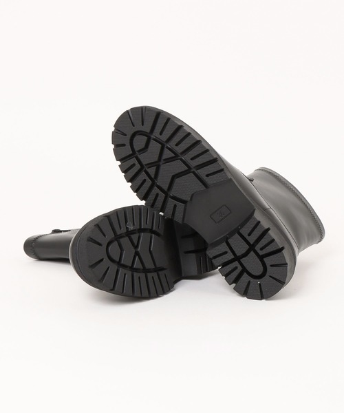 ALPHA CUBIC（アルファーキュビック）の「【ALPHA CUBIC】本革 撥水 レザー 厚底 ラグソール プレーンブーツ（ブーツ・レディース・ブラック・S/M/L/LL）」の6枚目の写真