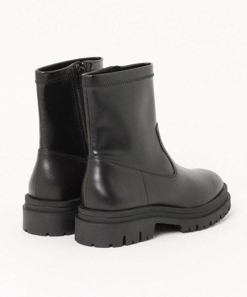 ALPHA CUBIC（アルファーキュビック）の「【ALPHA CUBIC】本革 撥水 レザー 厚底 ラグソール プレーンブーツ（ブーツ・レディース・ブラック・S/M/L/LL）」の12枚目の写真