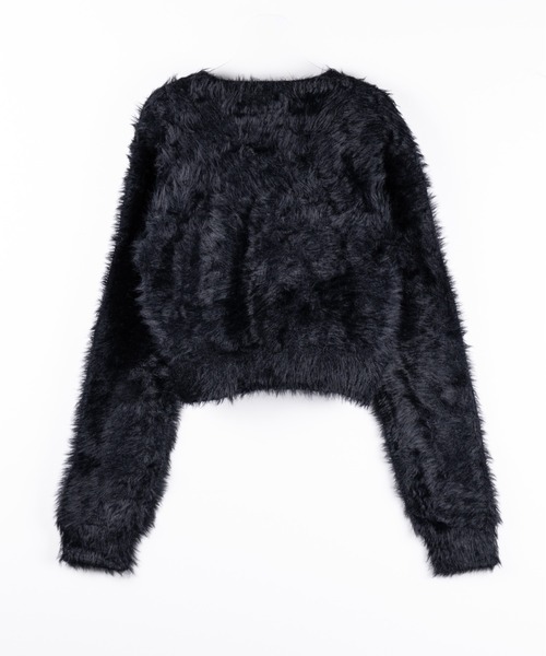 me+em select（ミームセレクト）の「【 ３color 】ブラックボタンショートシャギーニットカーディガン ／ black button short shaggy knit cardigan（カーディガン/ボレロ・レディース・グレー/ブラック/ホワイト・FREE）」の22枚目の写真