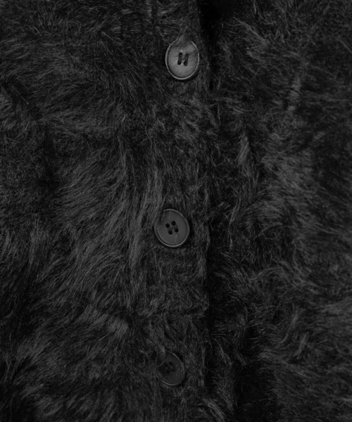 me+em select（ミームセレクト）の「【 ３color 】ブラックボタンショートシャギーニットカーディガン ／ black button short shaggy knit cardigan（カーディガン/ボレロ・レディース・グレー/ブラック/ホワイト・FREE）」の21枚目の写真