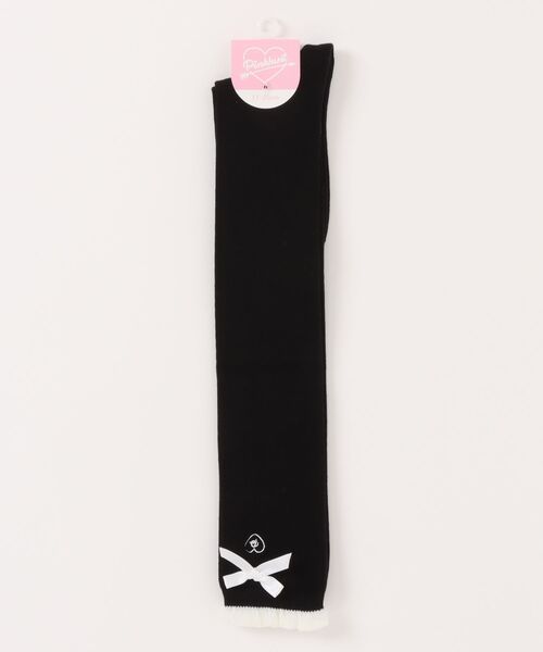 PINKHUNT(ピンクハント)の「PINKHUNT ピンクハント リボン付き ニーハイソックス 1309(ソックス/靴下・キッズ・ホワイト/ブラック・21-24cm/17-20)」の8枚目の写真