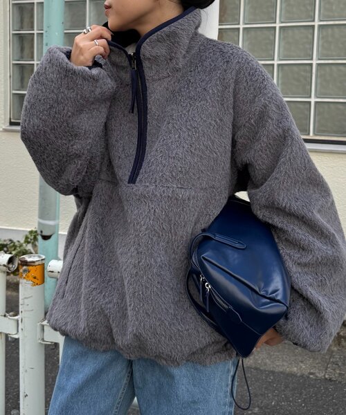 セール】【willow】リバーシブルシャギーナイロンアノラック（ブルゾン