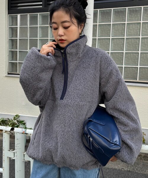 WILLOW（ウィロー）の「【willow】リバーシブルシャギーナイロンアノラック（ブルゾン・レディース・ブラウン/グレー・ONE SIZE）」の3枚目の写真