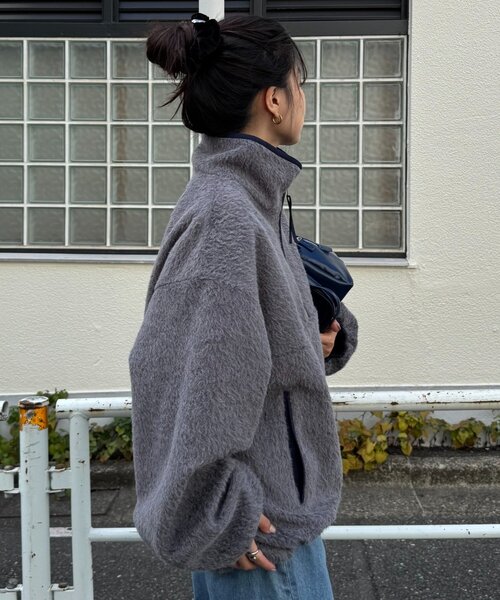 WILLOW（ウィロー）の「【willow】リバーシブルシャギーナイロンアノラック（ブルゾン・レディース・ブラウン/グレー・ONE SIZE）」の4枚目の写真