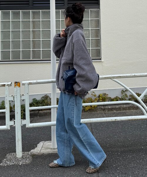 WILLOW（ウィロー）の「【willow】リバーシブルシャギーナイロンアノラック（ブルゾン・レディース・ブラウン/グレー・ONE SIZE）」の8枚目の写真