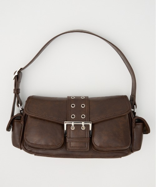 SLY（スライ）の「【新色追加】FRONT BUCKLE HOBO BAG フロント バックル ホーボー バッグ（ハンドバッグ・レディース・ブラック/ブラウン/ピンク・FREE）」の16枚目の写真