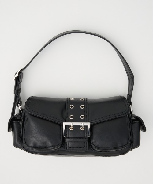 SLY（スライ）の「【新色追加】FRONT BUCKLE HOBO BAG フロント バックル ホーボー バッグ（ハンドバッグ・レディース・ブラック/ブラウン/ピンク・FREE）」の4枚目の写真