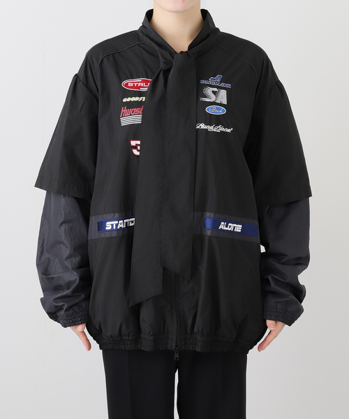 AP STUDIO(エーピーストゥディオ)の「*【StandAlone/スタンド アローン】DETACHABLE PANEL RACING JACKET(その他アウター・レディース・ブラック・FREE)」の7枚目の写真