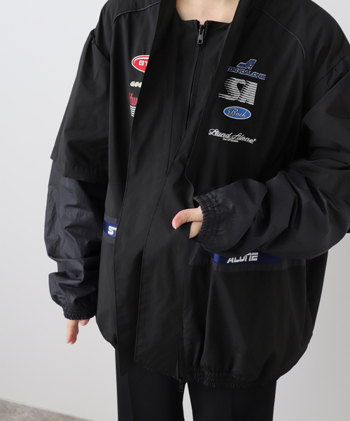 AP STUDIO(エーピーストゥディオ)の「*【StandAlone/スタンド アローン】DETACHABLE PANEL RACING JACKET(その他アウター・レディース・ブラック・FREE)」の14枚目の写真