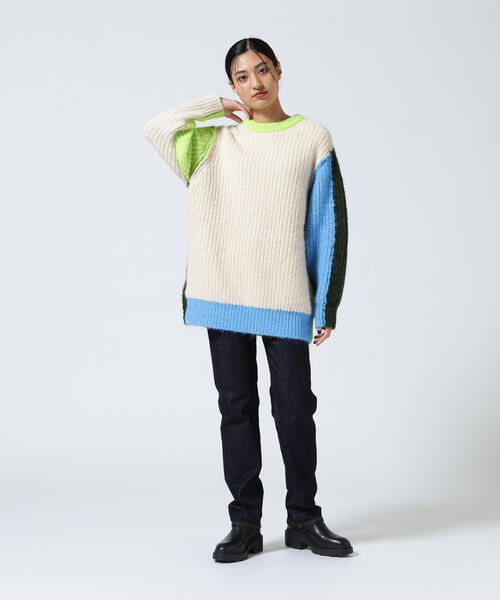 AULA AILA（アウラアイラ）の「AULA AILA/アウラアイラ/2WAY COLOR BLOCK PULL KNIT（ニット/セーター・レディース・イエロー/ピンク・0）」の4枚目の写真