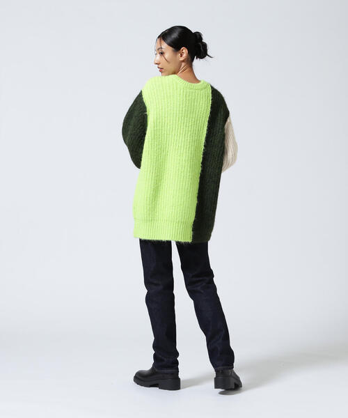AULA AILA（アウラアイラ）の「AULA AILA/アウラアイラ/2WAY COLOR BLOCK PULL KNIT（ニット/セーター・レディース・イエロー/ピンク・0）」の5枚目の写真