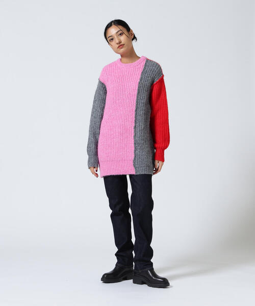 AULA AILA（アウラアイラ）の「AULA AILA/アウラアイラ/2WAY COLOR BLOCK PULL KNIT（ニット/セーター・レディース・イエロー/ピンク・0）」の7枚目の写真