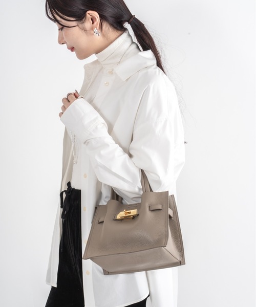 VIOLAd'ORO（ヴィオラドーロ）の「【VIOLAd'ORO/ヴィオラドーロ】イタリアンWフェイスレザー ハンドバッグ TRERO Sサイズ（ショルダーバッグ・レディース・ブラック/ベージュ系その他/ブラウン/グレー系その他・FREE）」の15枚目の写真