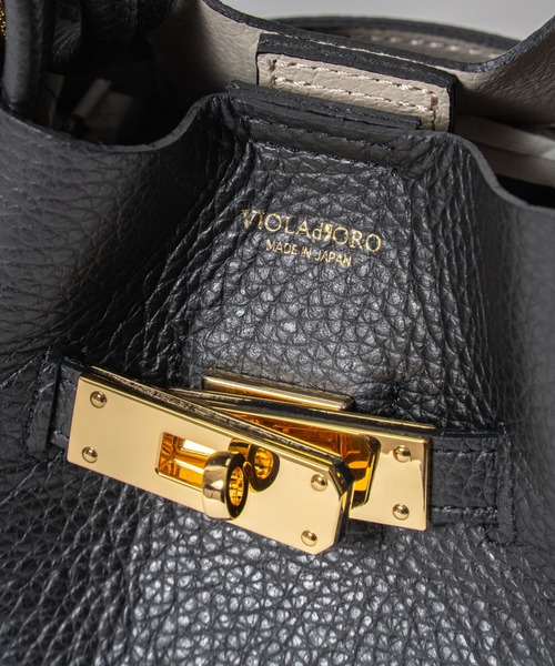 VIOLAd'ORO（ヴィオラドーロ）の「【VIOLAd'ORO/ヴィオラドーロ】イタリアンWフェイスレザー ハンドバッグ TRERO Sサイズ（ショルダーバッグ・レディース・ブラック/ベージュ系その他/ブラウン/グレー系その他・FREE）」の6枚目の写真