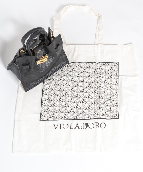 VIOLAd'ORO（ヴィオラドーロ）の「【VIOLAd'ORO/ヴィオラドーロ】イタリアンWフェイスレザー ハンドバッグ TRERO Sサイズ（ショルダーバッグ・レディース・ブラック/ベージュ系その他/ブラウン/グレー系その他・FREE）」の14枚目の写真