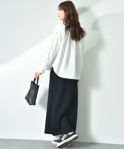 INTERPLANET(インタープラネット)の「デニムツイル台付衿ワイドシャツ(シャツ/ブラウス・レディース・インディゴブルー/オフホワイト/ブルー・FREE)」の13枚目の写真