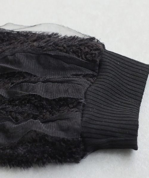 antiqua(アンティカ)の「異素材ミックス プルオーバー(その他トップス・レディース・ブラック・ONESIZE)」の6枚目の写真