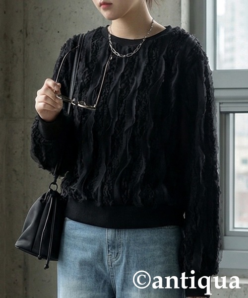 antiqua(アンティカ)の「異素材ミックス プルオーバー(その他トップス・レディース・ブラック・ONESIZE)」の18枚目の写真
