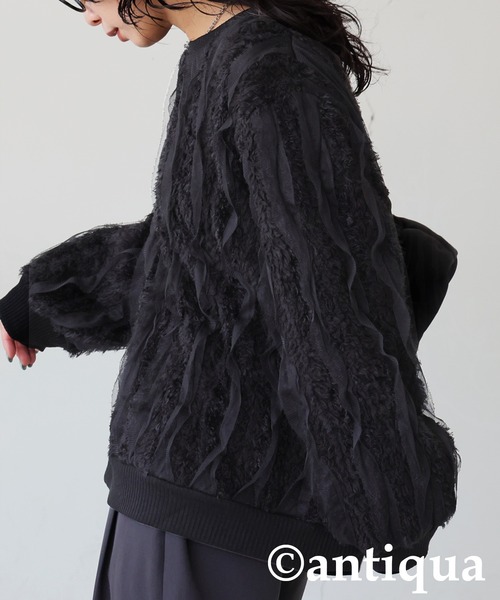 antiqua(アンティカ)の「異素材ミックス プルオーバー(その他トップス・レディース・ブラック・ONESIZE)」の12枚目の写真