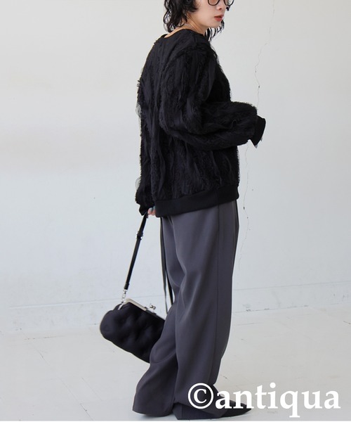 antiqua(アンティカ)の「異素材ミックス プルオーバー(その他トップス・レディース・ブラック・ONESIZE)」の13枚目の写真