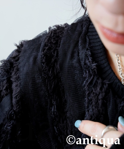 antiqua(アンティカ)の「異素材ミックス プルオーバー(その他トップス・レディース・ブラック・ONESIZE)」の16枚目の写真