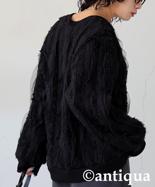 antiqua(アンティカ)の「異素材ミックス プルオーバー(その他トップス・レディース・ブラック・ONESIZE)」の10枚目の写真