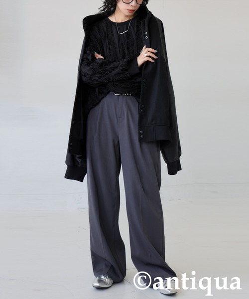 antiqua(アンティカ)の「異素材ミックス プルオーバー(その他トップス・レディース・ブラック・ONESIZE)」の9枚目の写真