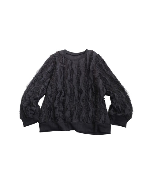 antiqua(アンティカ)の「異素材ミックス プルオーバー(その他トップス・レディース・ブラック・ONESIZE)」の4枚目の写真