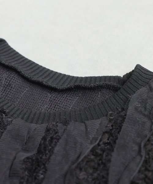 antiqua(アンティカ)の「異素材ミックス プルオーバー(その他トップス・レディース・ブラック・ONESIZE)」の5枚目の写真