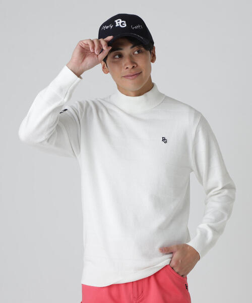 PEARLY GATES】天竺×ストレッチ裏地＆地柄 ツインニット（Tシャツ